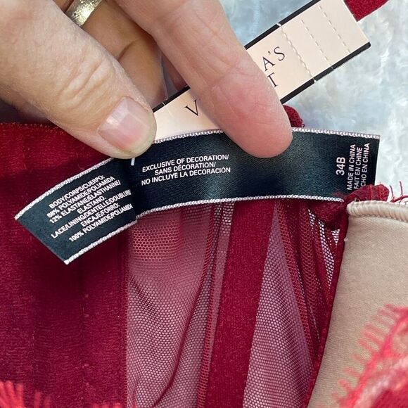 Victoria’s Secret Red Mesh Lace Satin Bustier Corset Top Size 34B NWT - Picture 4 of 7